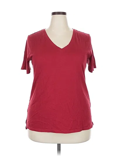 Pre-owned Eddie Bauer Short Sleeve T-shirt In Burgundy
