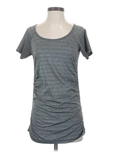 Pre-owned Eddie Bauer Short Sleeve Top Gray Scoop Neck Tops