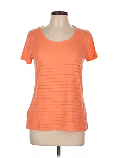 Pre-owned Eddie Bauer Short Sleeve Top Orange Scoop Neck Tops