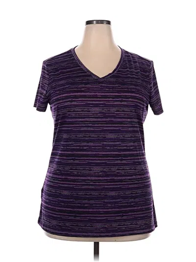 Pre-owned Eddie Bauer Short Sleeve Top Purple V Neck Tops