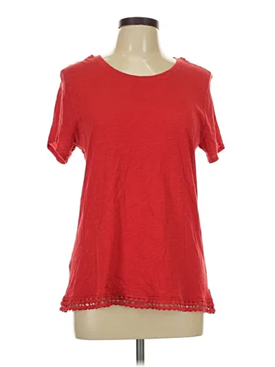 Pre-owned Eddie Bauer Short Sleeve Top Red Scoop Neck Tops