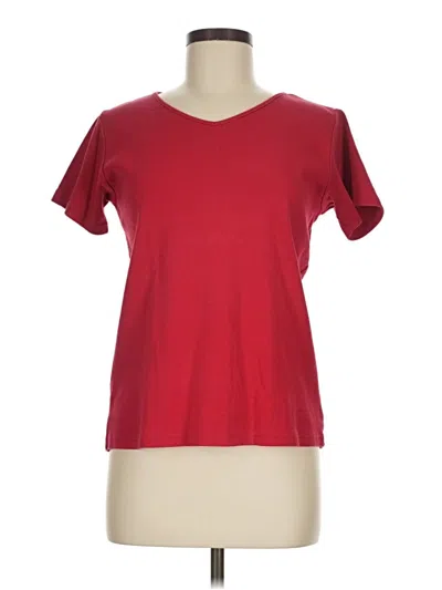 Pre-owned Eddie Bauer Short Sleeve Top Red Scoop Neck Tops