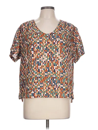 Pre-owned Eddie Bauer Short Sleeve T-shirt In Brown