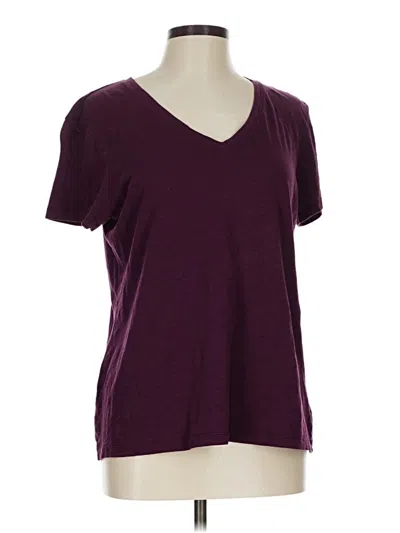 Pre-owned Eddie Bauer Short Sleeve T-shirt In Burgundy