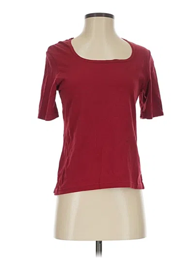 Pre-owned Eddie Bauer Short Sleeve T-shirt In Burgundy