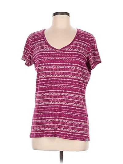Pre-owned Eddie Bauer Short Sleeve T-shirt In Burgundy