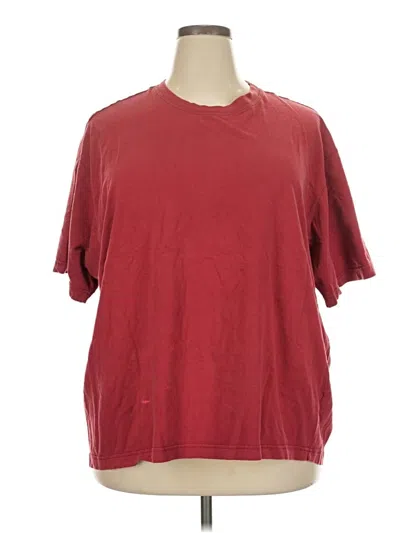Pre-owned Eddie Bauer Short Sleeve T-shirt In Burgundy