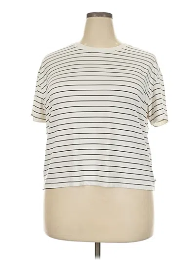 Pre-owned Eddie Bauer Short Sleeve T-shirt In Ivory