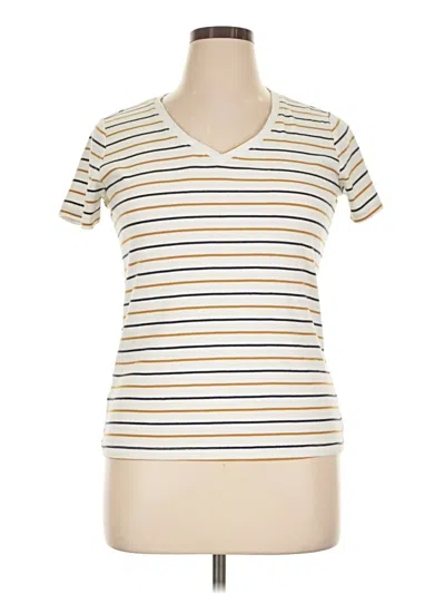 Pre-owned Eddie Bauer Short Sleeve T-shirt In Ivory