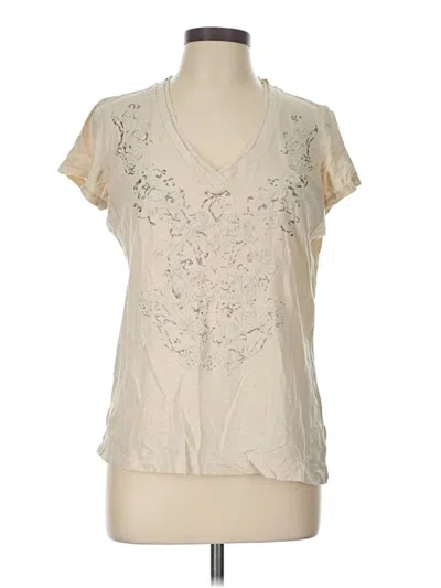 Pre-owned Eddie Bauer Short Sleeve T-shirt In Ivory