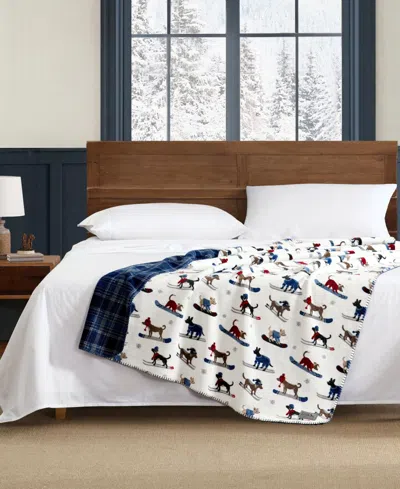 Eddie Bauer Ski Patrol Printed Plush Throw, 70" X 60" In Multi