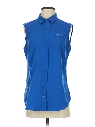 Pre-owned Eddie Bauer Sleeveless Blouse In Blue