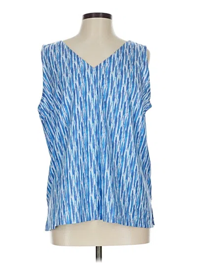 Pre-owned Eddie Bauer Sleeveless Blouse In Blue