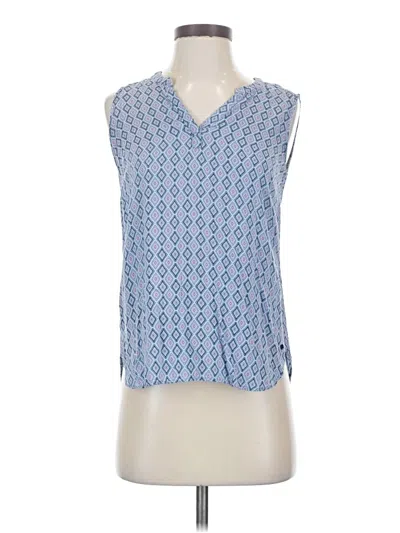 Pre-owned Eddie Bauer Sleeveless Blouse In Blue