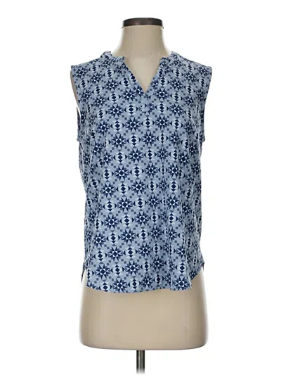 Pre-owned Eddie Bauer Sleeveless Blouse In Blue
