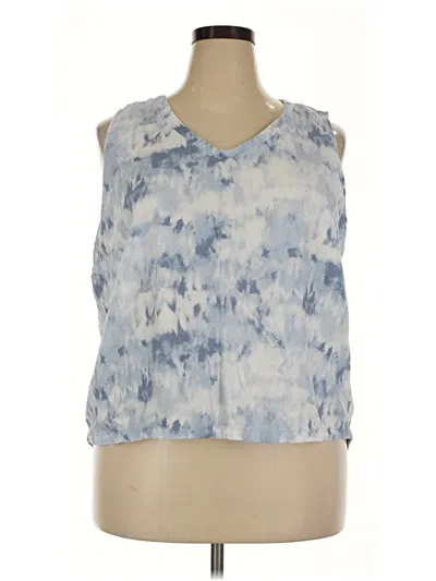 Pre-owned Eddie Bauer Sleeveless Blouse In Blue
