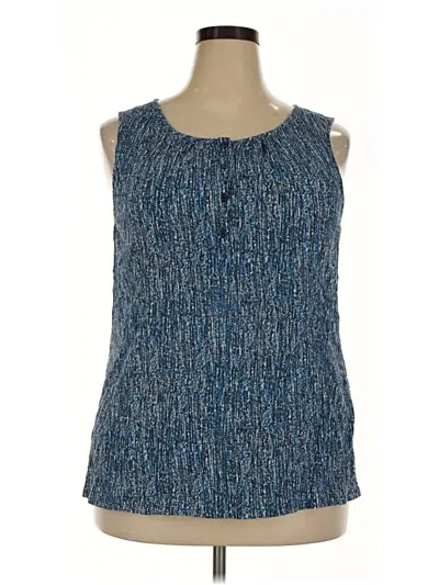 Pre-owned Eddie Bauer Sleeveless Blouse In Blue