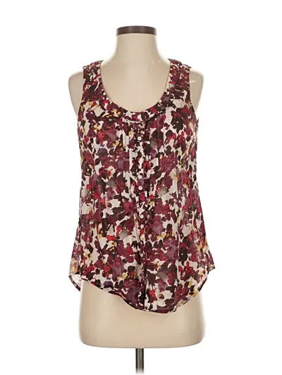 Pre-owned Eddie Bauer Sleeveless Blouse In Burgundy