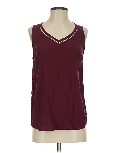 Pre-owned Eddie Bauer Sleeveless Blouse In Burgundy