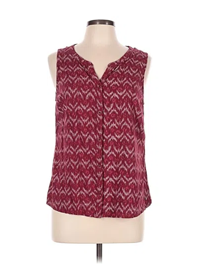 Pre-owned Eddie Bauer Sleeveless Blouse In Burgundy