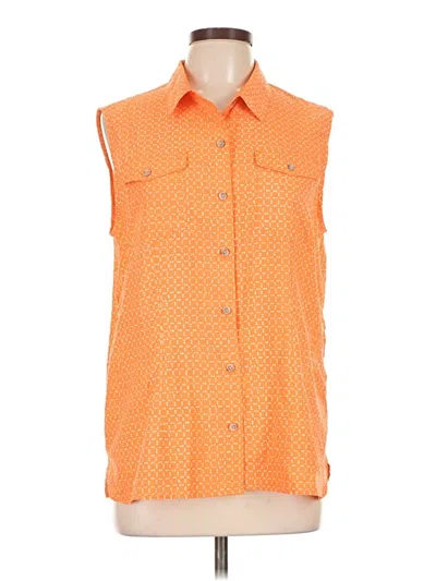 Pre-owned Eddie Bauer Sleeveless Blouse In Orange