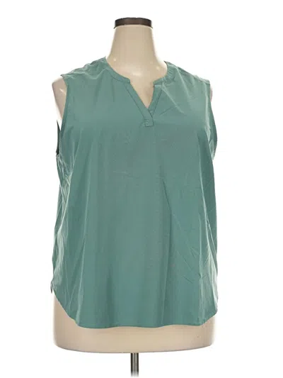 Pre-owned Eddie Bauer Sleeveless Blouse In Teal