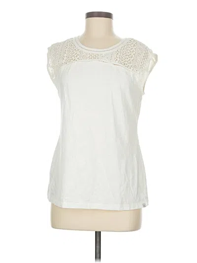 Pre-owned Eddie Bauer Sleeveless Blouse In White