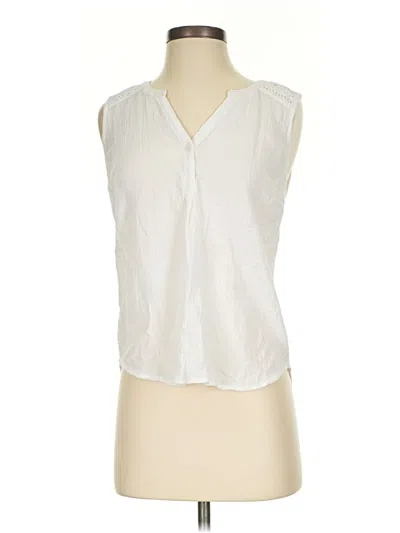 Pre-owned Eddie Bauer Sleeveless Blouse In White