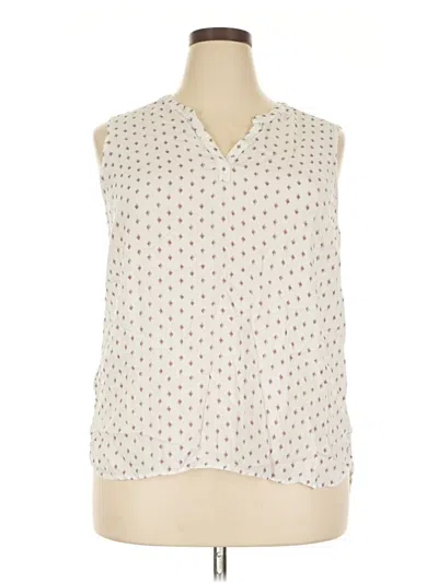 Pre-owned Eddie Bauer Sleeveless Blouse In White