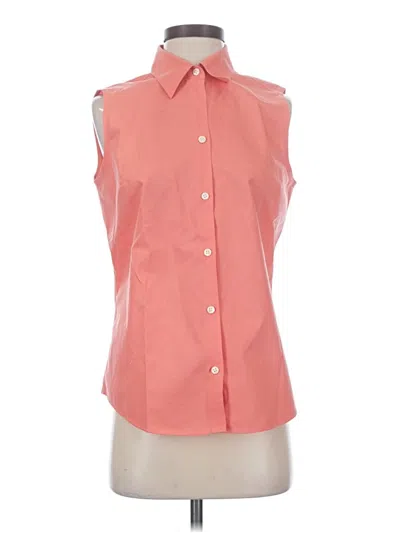 Pre-owned Eddie Bauer Sleeveless Button Down Shirt In Orange
