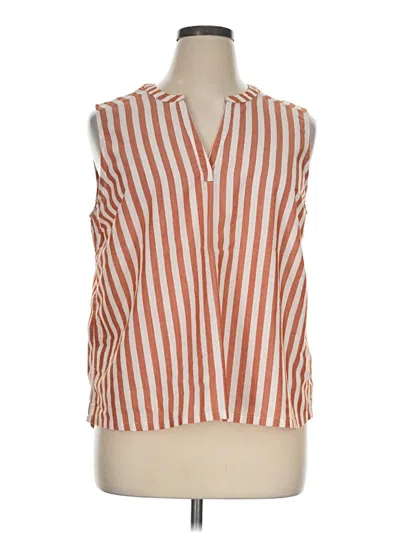 Pre-owned Eddie Bauer Sleeveless Button Down Shirt In Orange