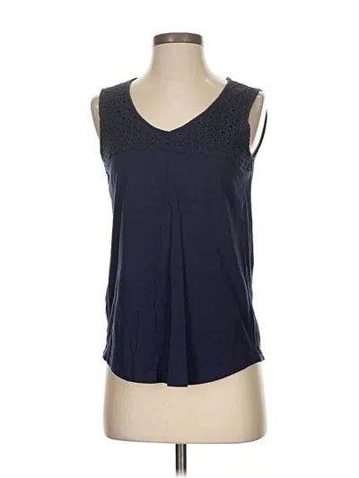 Pre-owned Eddie Bauer Sleeveless Top Blue Scoop Neck Tops