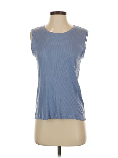 Pre-owned Eddie Bauer Sleeveless Top Blue Scoop Neck Tops