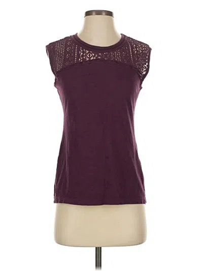 Pre-owned Eddie Bauer Sleeveless Top Burgundy Keyhole Neckline Tops
