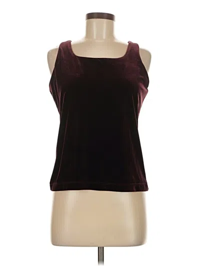 Pre-owned Eddie Bauer Sleeveless Top Burgundy Scoop Neck Tops