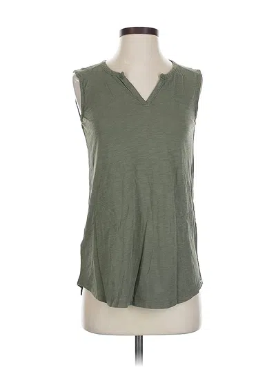 Pre-owned Eddie Bauer Sleeveless Top Green V Neck Tops