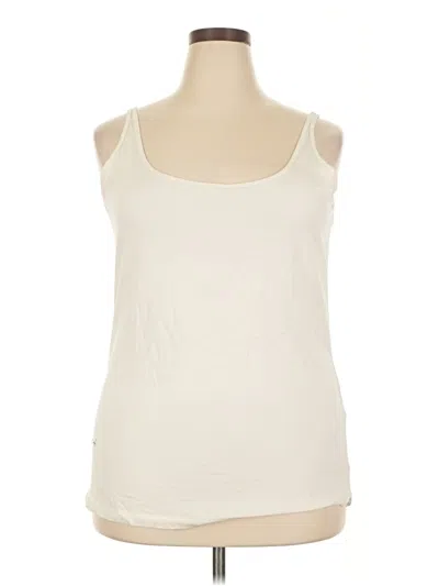 Pre-owned Eddie Bauer Sleeveless Top Ivory Scoop Neck Tops