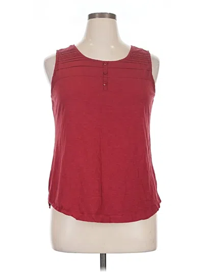 Pre-owned Eddie Bauer Sleeveless Top Red Keyhole Neckline Tops