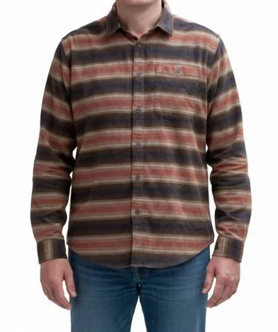 Eddie Bauer Soft Button Up Flannel Shirt In Rust Clay Brown Stripe
