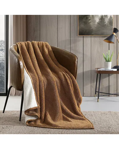 EDDIE BAUER EDDIE BAUER SOLID BI COLORED SHERPA-REVERSIBLE THROW BLANKET