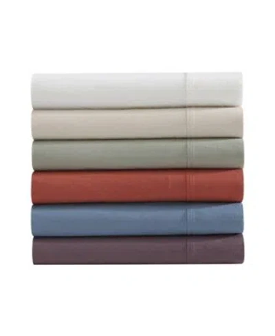 Eddie Bauer Solid Brushed 180 Thread Count Cotton Percale Sheet Sets In Orange
