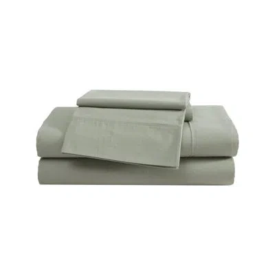 Eddie Bauer Solid Brushed Percale Cotton Sheet Set In Green