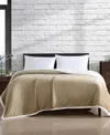 Eddie Bauer Solid Ultra Soft Plush Blanket Collection Bedding In Beige