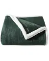 Eddie Bauer Solid Ultra Soft Plush Fleece Reversible King Blanket Bedding In Green