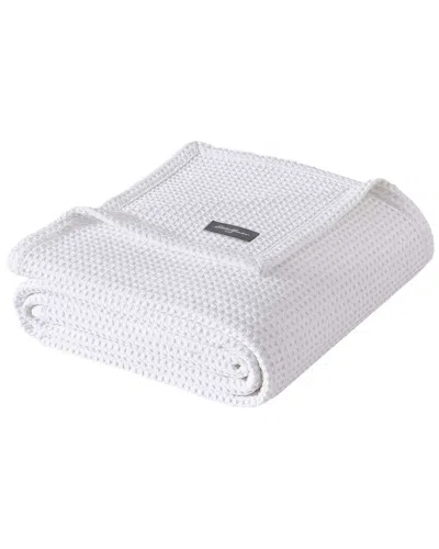 Eddie Bauer Solid Waffle Blanket In White