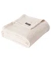 Eddie Bauer Solid Waffle Cotton Reversible Blanket, King In Winter Ivory White