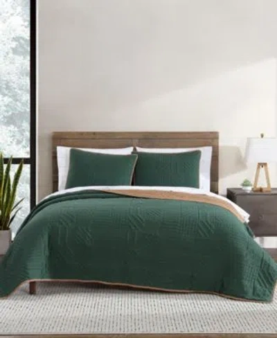Eddie Bauer Solid Washed Microfiber Reversible Quilt Sets In Multi