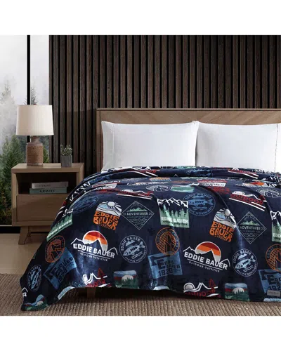 Eddie Bauer Stamps Ultra Soft Plush Fleece Blanket