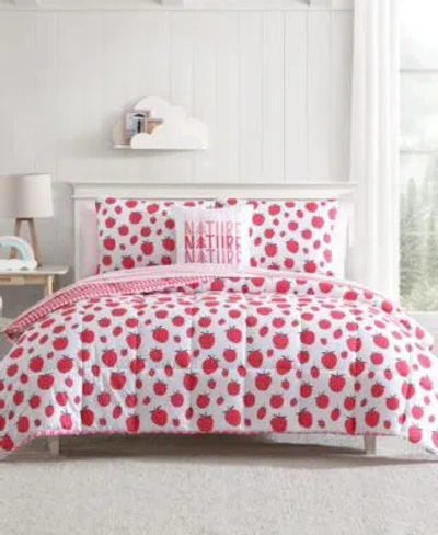 Eddie Bauer Strawberry Field Microfiber Comforter Sets In White,rose Pink,dusty Green
