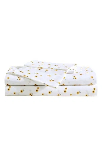 Eddie Bauer Sunflower 200 Thread Count Cotton Percale Queen Sheet Set In Bright Yellow